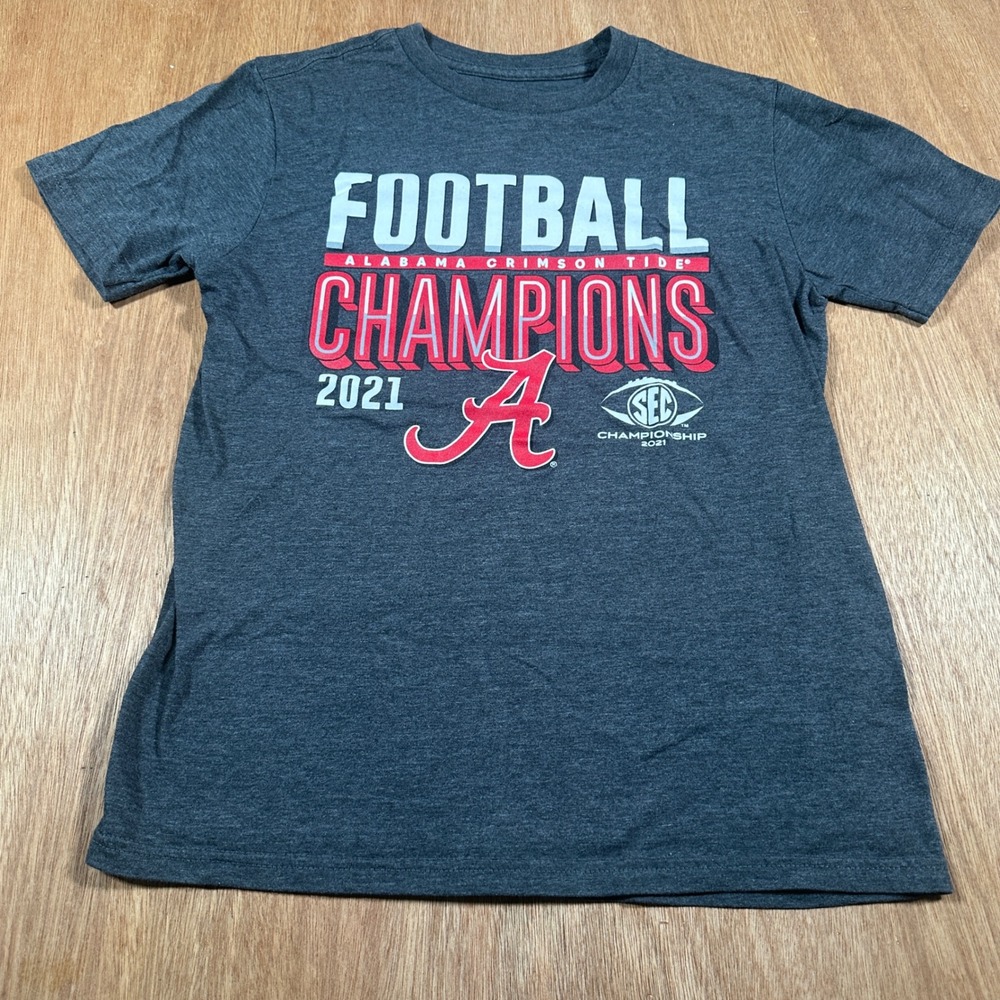 Alabama Crimson Tide 2021 SEC Football Champions T Shirt Youth M 10/12 Gen2